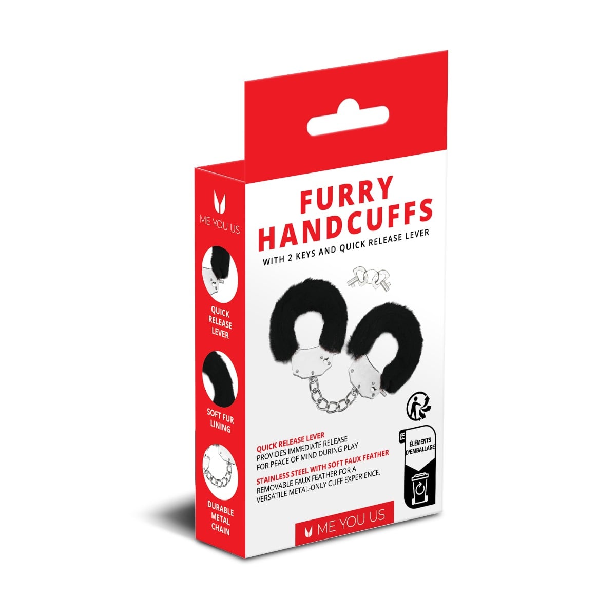 Furry Handcuffs - Black – additional view 3 