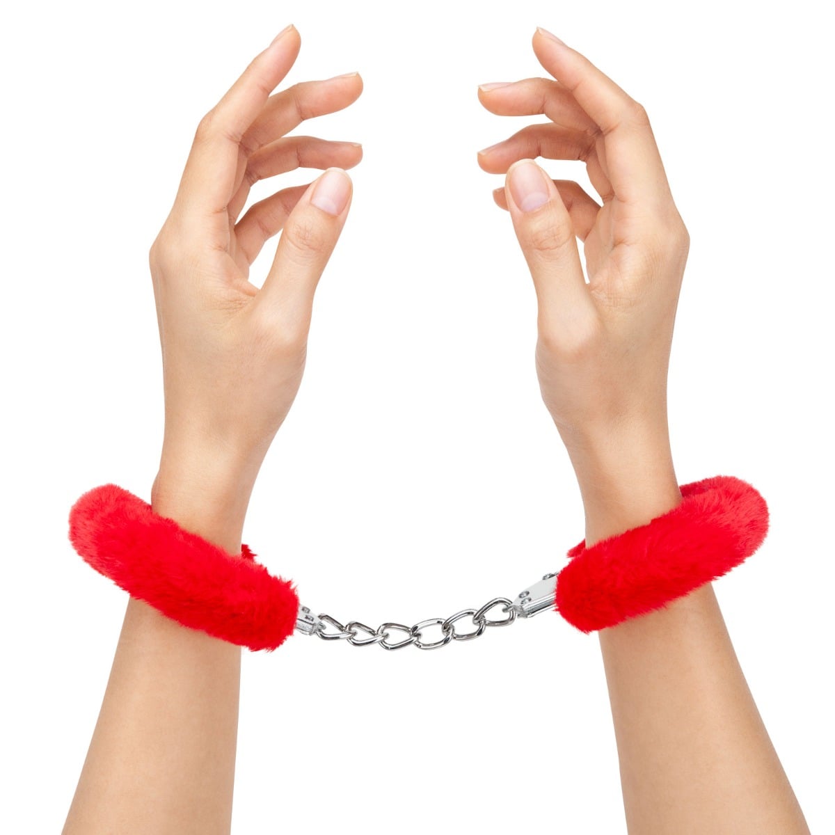 Furry Handcuffs - Red – additional view 