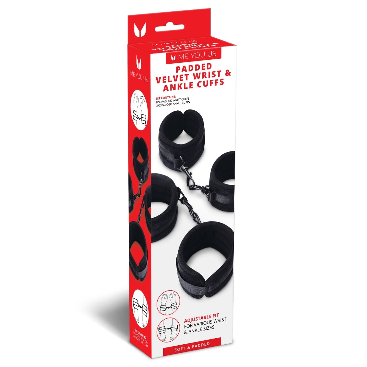 PADDED VELVET WRIST AND ANKLE CUFF SET – alternate view
