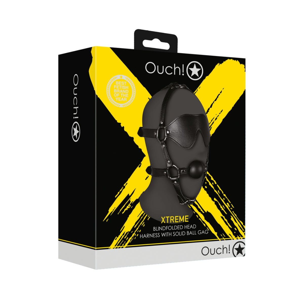 Xtreme Blindfolded Head Harness With Solid Ball Gag – alternate view