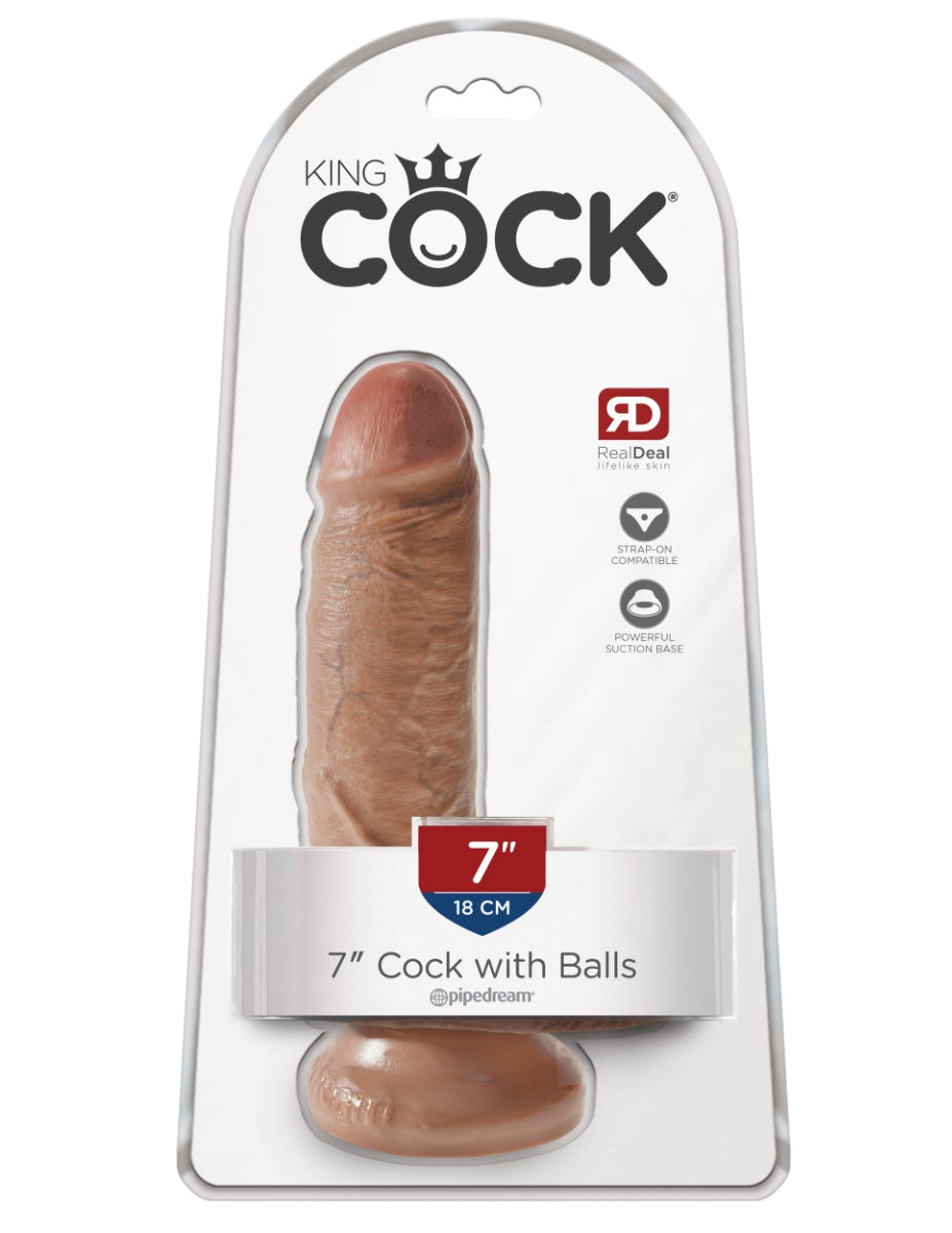 Pipedream King Cock® - Cock with Balls – 7" in Tan 
