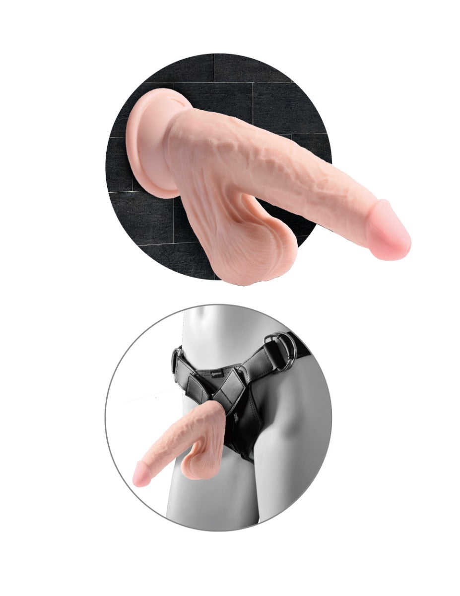 Pipedream King Cock® Plus - Triple Density Cock With Swinging Balls – 6" – additional product view