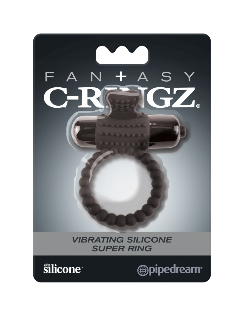Pipedream Fantasy C-Ringz  - Vibrating Silicone Super Ring in Black