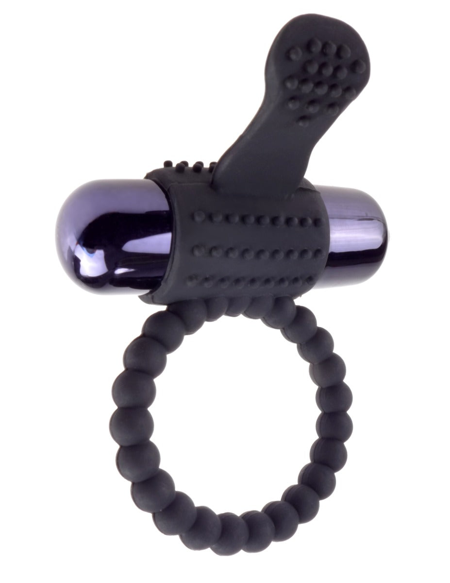 Pipedream Fantasy C-Ringz  - Vibrating Silicone Super Ring in Black – alternate product view