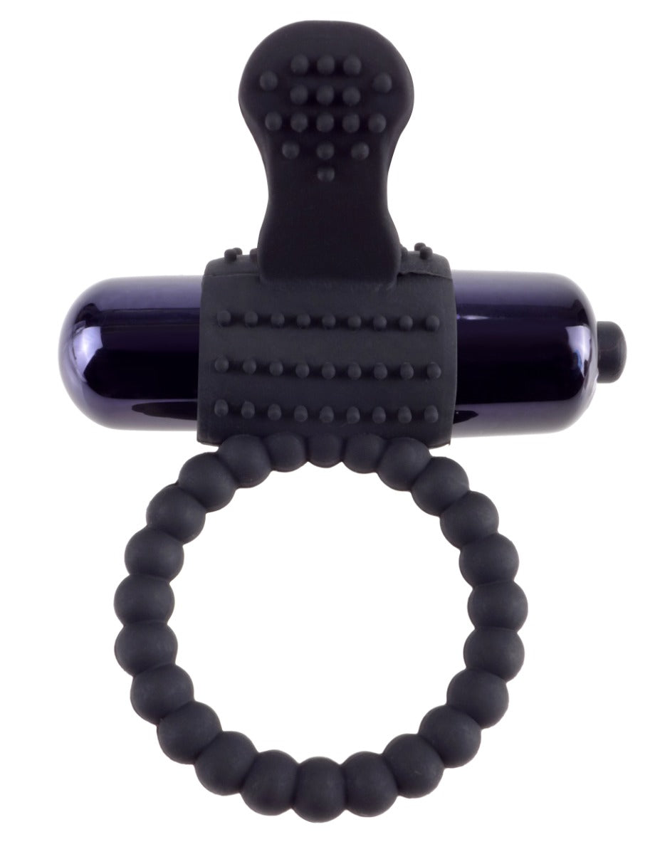 Pipedream Fantasy C-Ringz  - Vibrating Silicone Super Ring in Black – product detail view