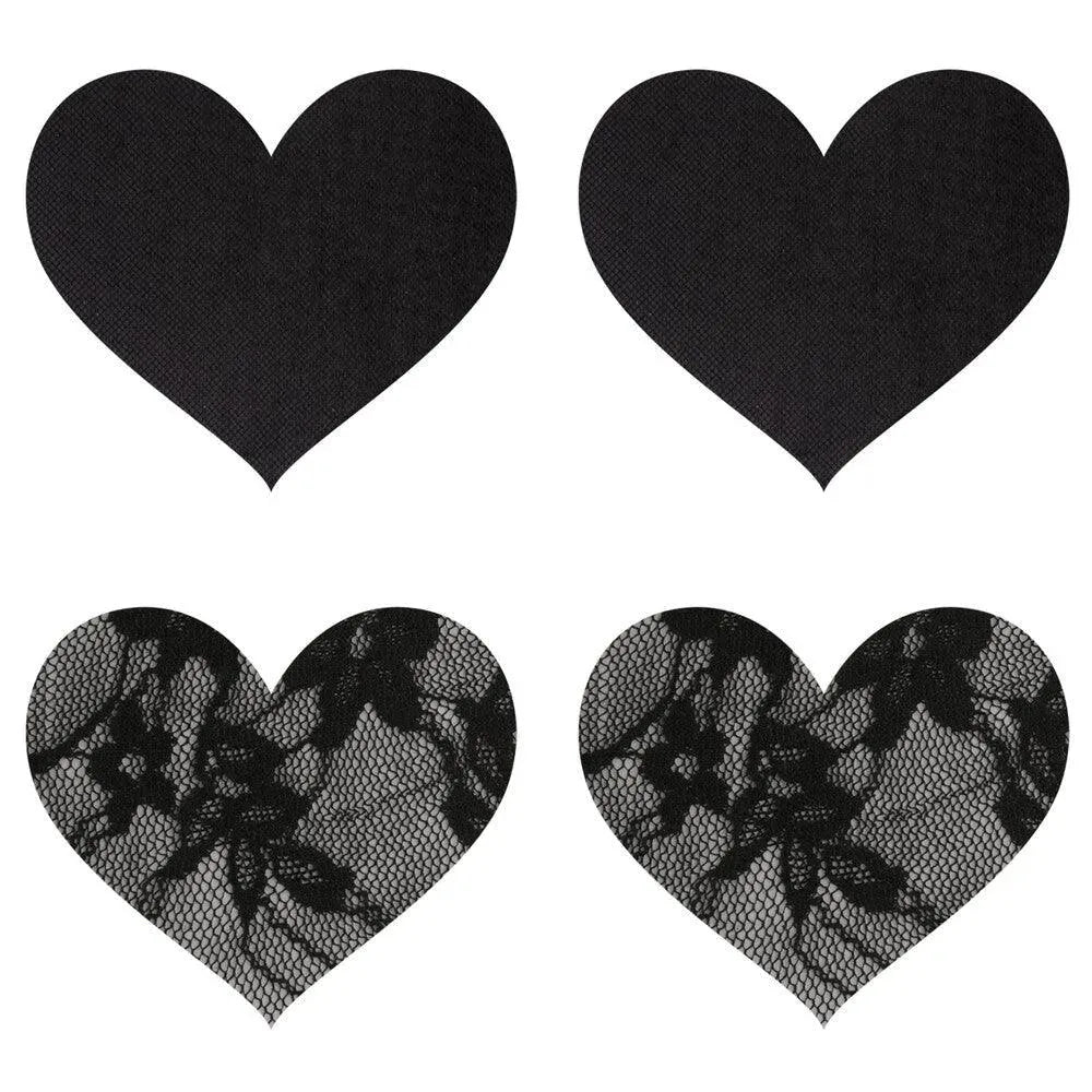 Peekaboo Pasties Satin and Lace Hearts - Rapture Works