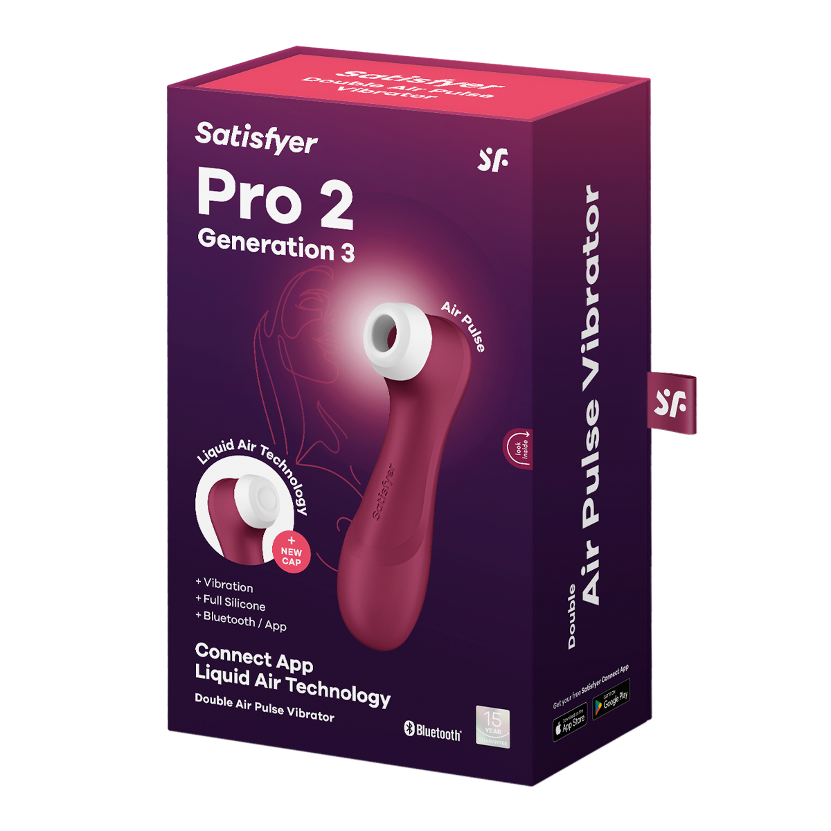 Satisfyer Pro 2 Generation 3 Connect App in Red – app connectivity detail 