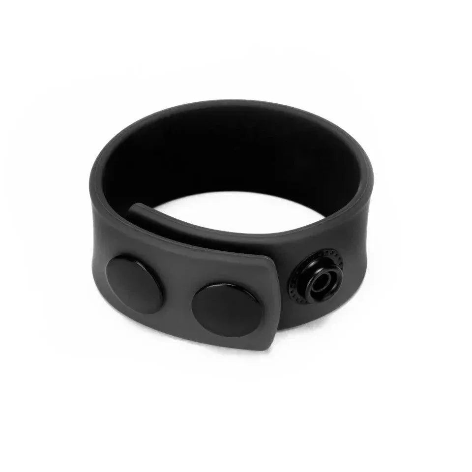 Prowler Red Silicone Adjustable Cock Strap Black - Rapture Works
