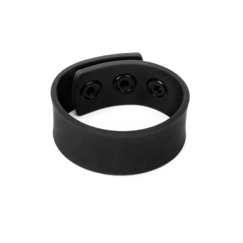 Prowler Red Silicone Adjustable Cock Strap Black - Rapture Works