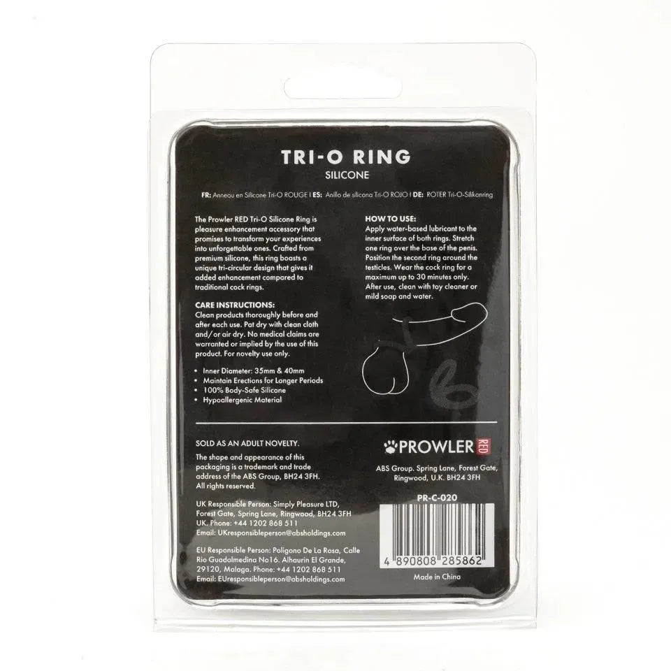 Prowler Red Tri O Silicone Ring - Rapture Works