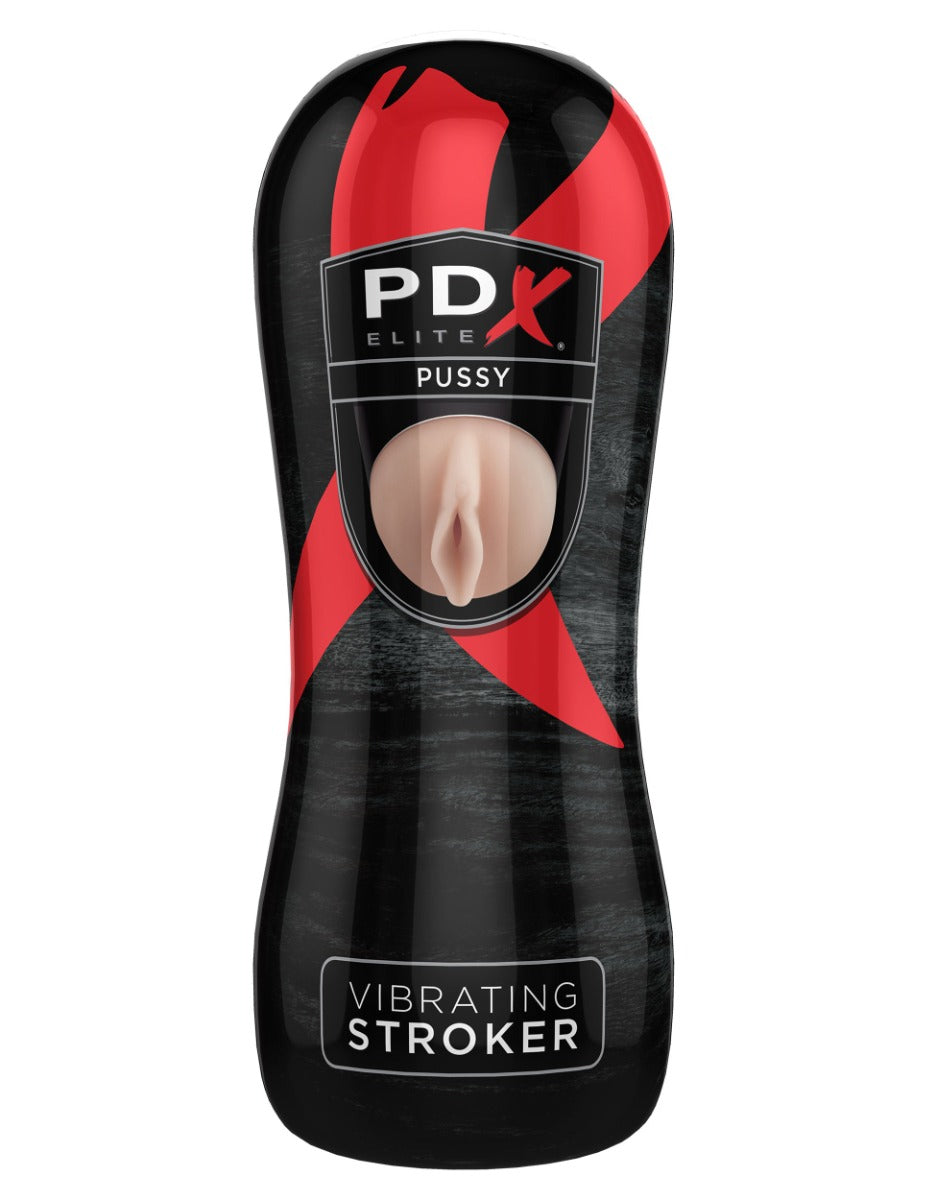 Pipedream Pdx Elite - Vibrating Stroker - Pussy in Flesh Pink/Black – alternate product view