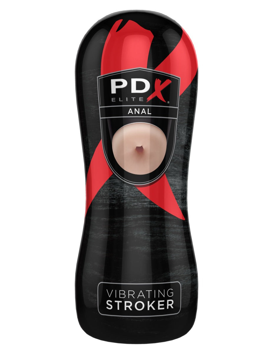 Pipedream Pdx Elite - Vibrating Stroker - Anal in Flesh Pink/Black – alternate product view