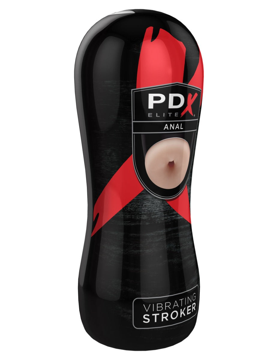 Pipedream Pdx Elite - Vibrating Stroker - Anal in Flesh Pink/Black – alternate product view