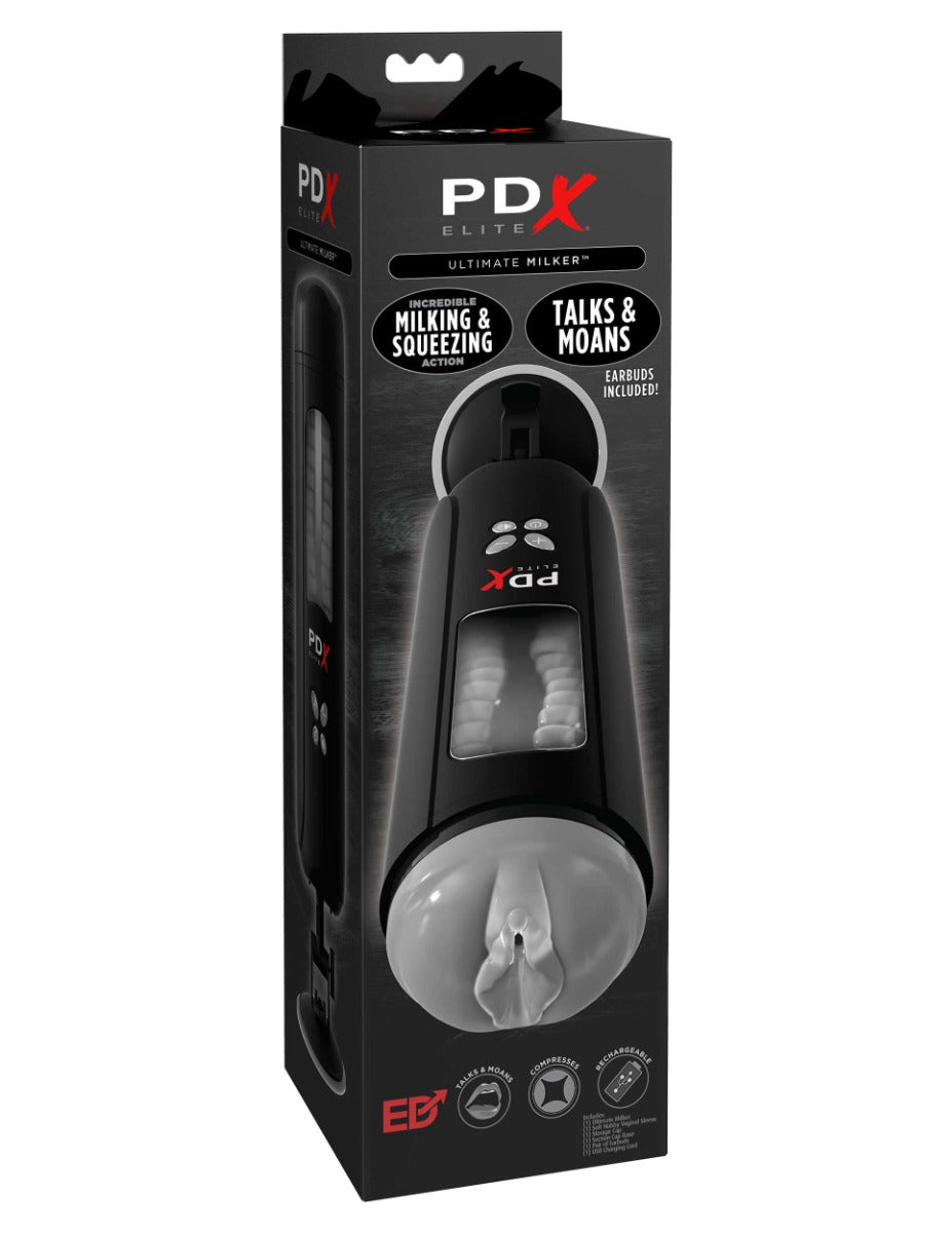 Pipedream Pdx Elite - Ultimate Milker in Clear/Black