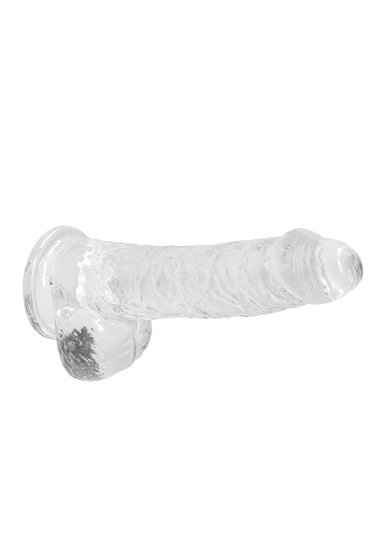 RealRock by Shots Crystal Clear Dildo With Balls – 6" in Clear – additional product view 