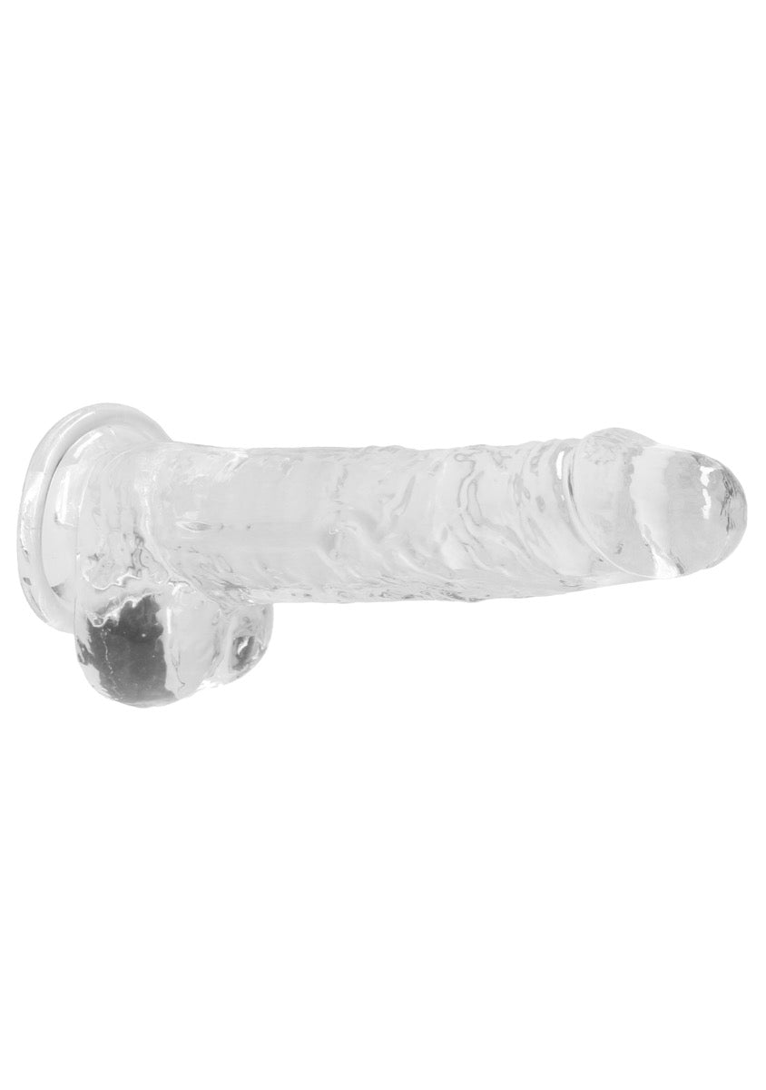 RealRock by Shots Crystal Clear Dildo With Balls – 8" in Clear – additional product view 
