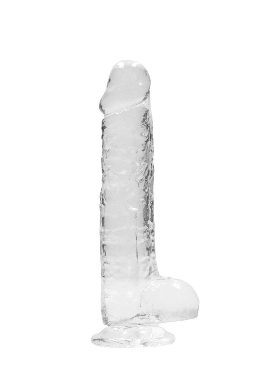 RealRock by Shots Crystal Clear Dildo With Balls – 8" in Clear – additional product view 