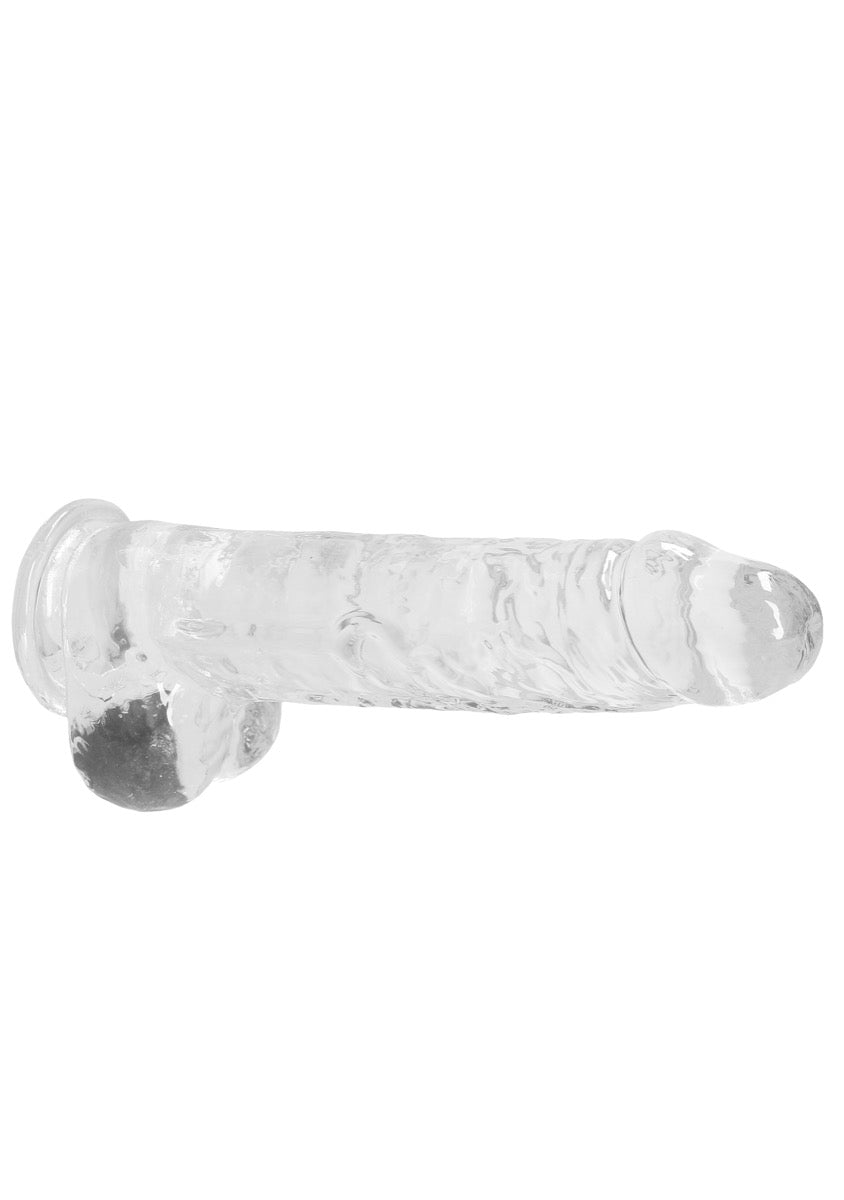 Real Rock 9" Crystal Clear Dildo With Balls in Transparent – alternate product view 
