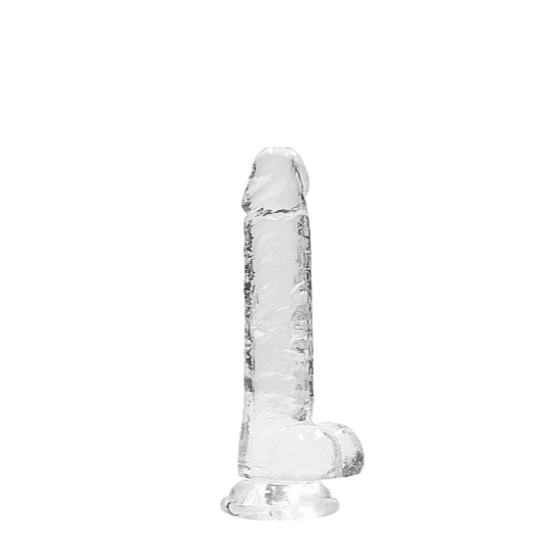 RealRock by Shots Crystal Clear Dildo With Balls – 7" in Clear – additional product view 