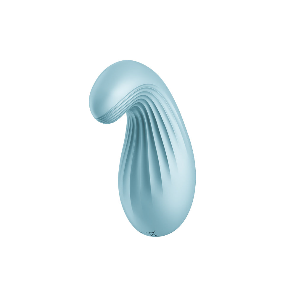 Satisfyer Dipping Delight in Light Blue – angled rear view 
