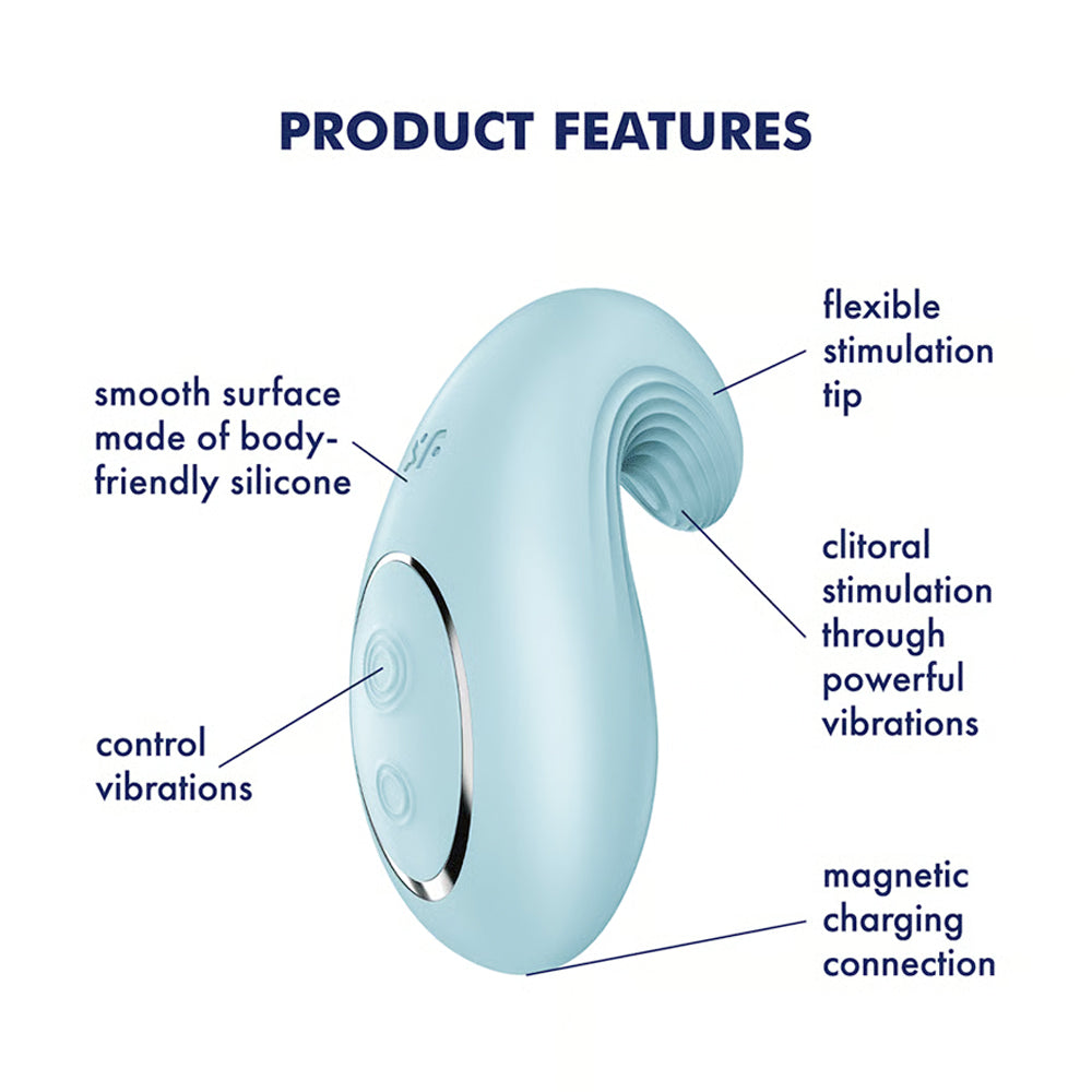 Satisfyer Dipping Delight in Light Blue – feature infographic 
