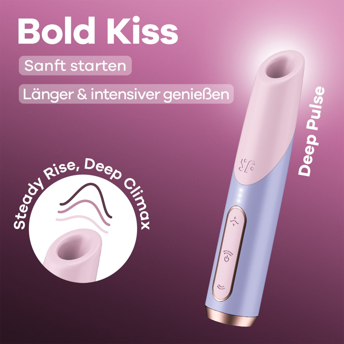 Satisfyer Bold Kiss in Pink and Violet – with retail packaging