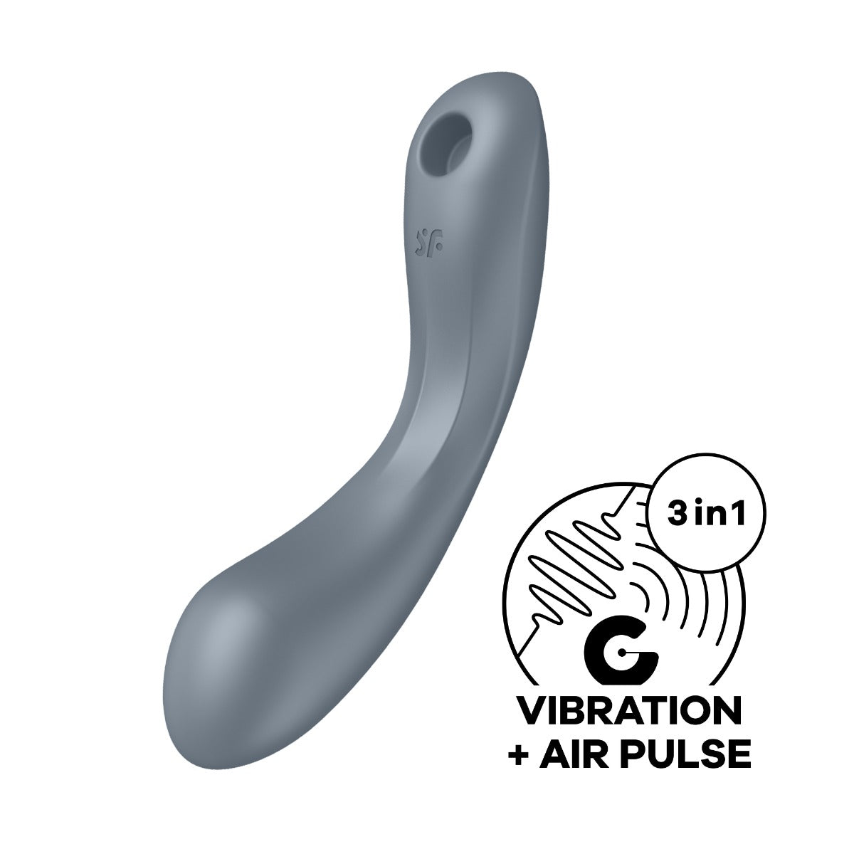 Satisfyer Curvy Trinity 1 in Blue Grey – front view