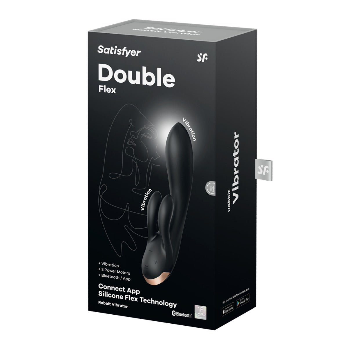 Satisfyer Double Flex Connect App in Black – with retail packaging