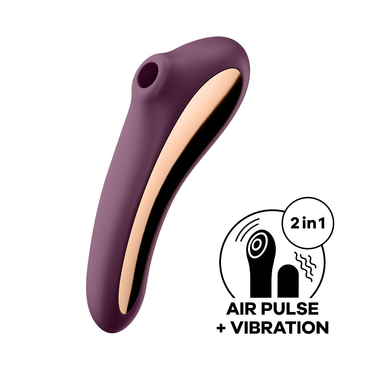 Satisfyer Dual Kiss in Burgundy – front view 
