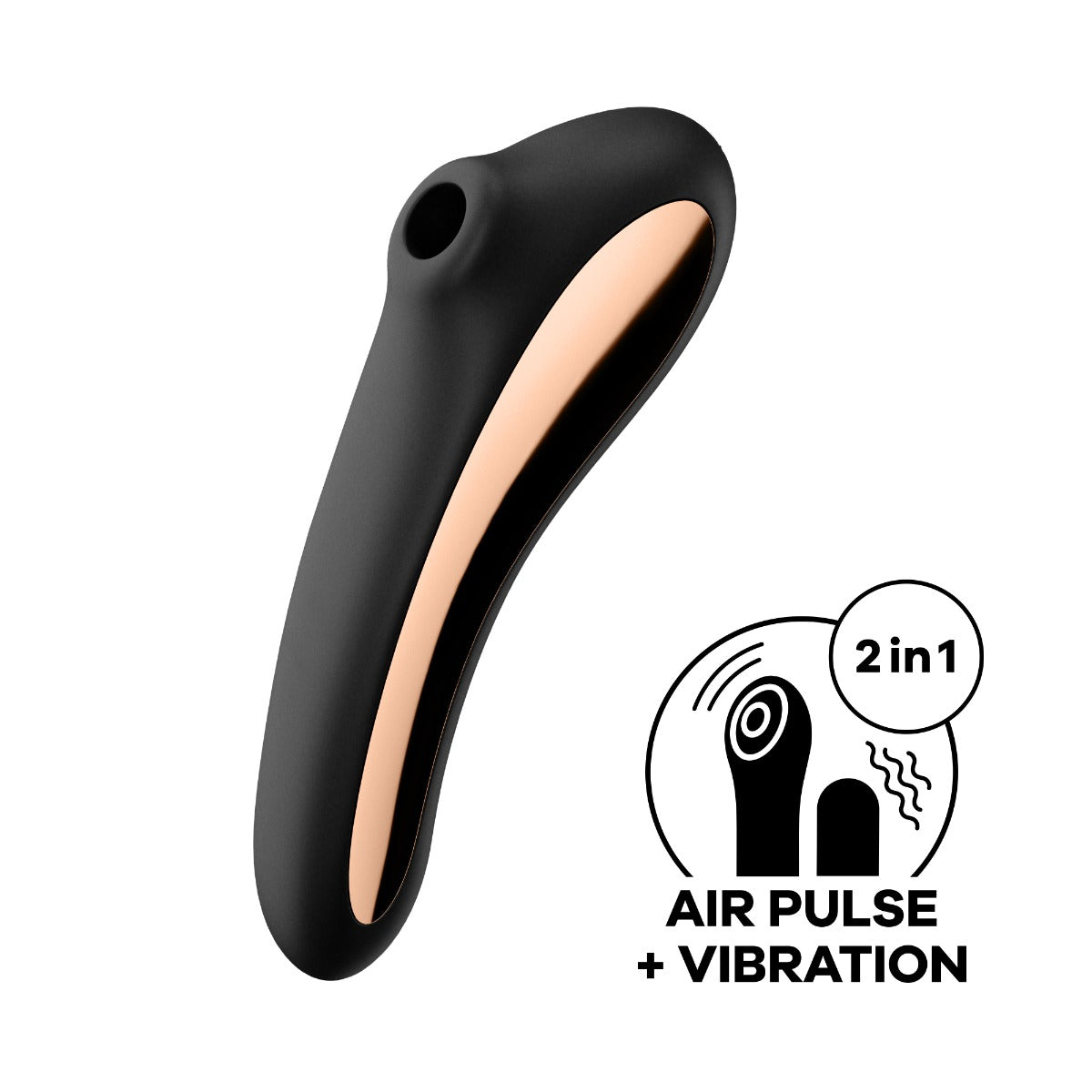 Satisfyer Dual Kiss in Black – front view #Colour_Black