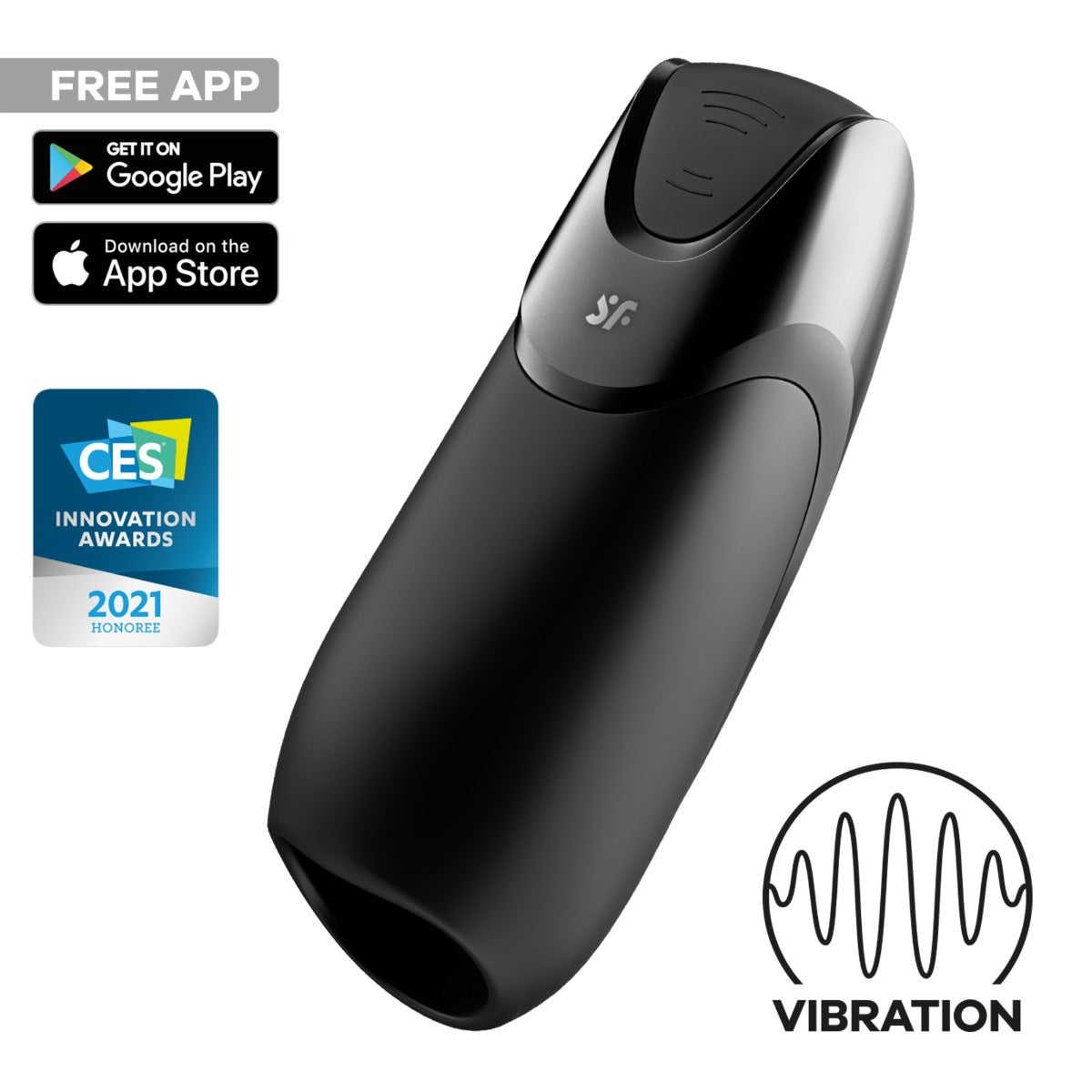 Satisfyer Men Vibration+ Connect App in Black – alternate product view