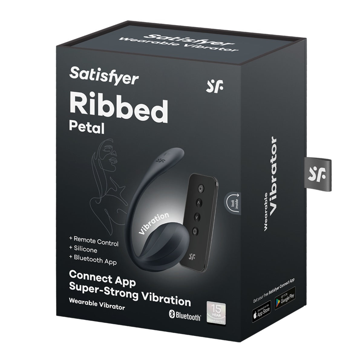 Satisfyer Ribbed Petal Connect App in Black