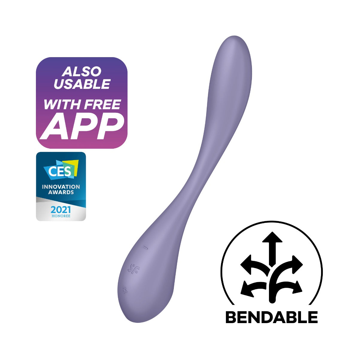 Satisfyer G-Spot Flex 5+ Connect App in Violet – app connectivity detail #Colour_Violet