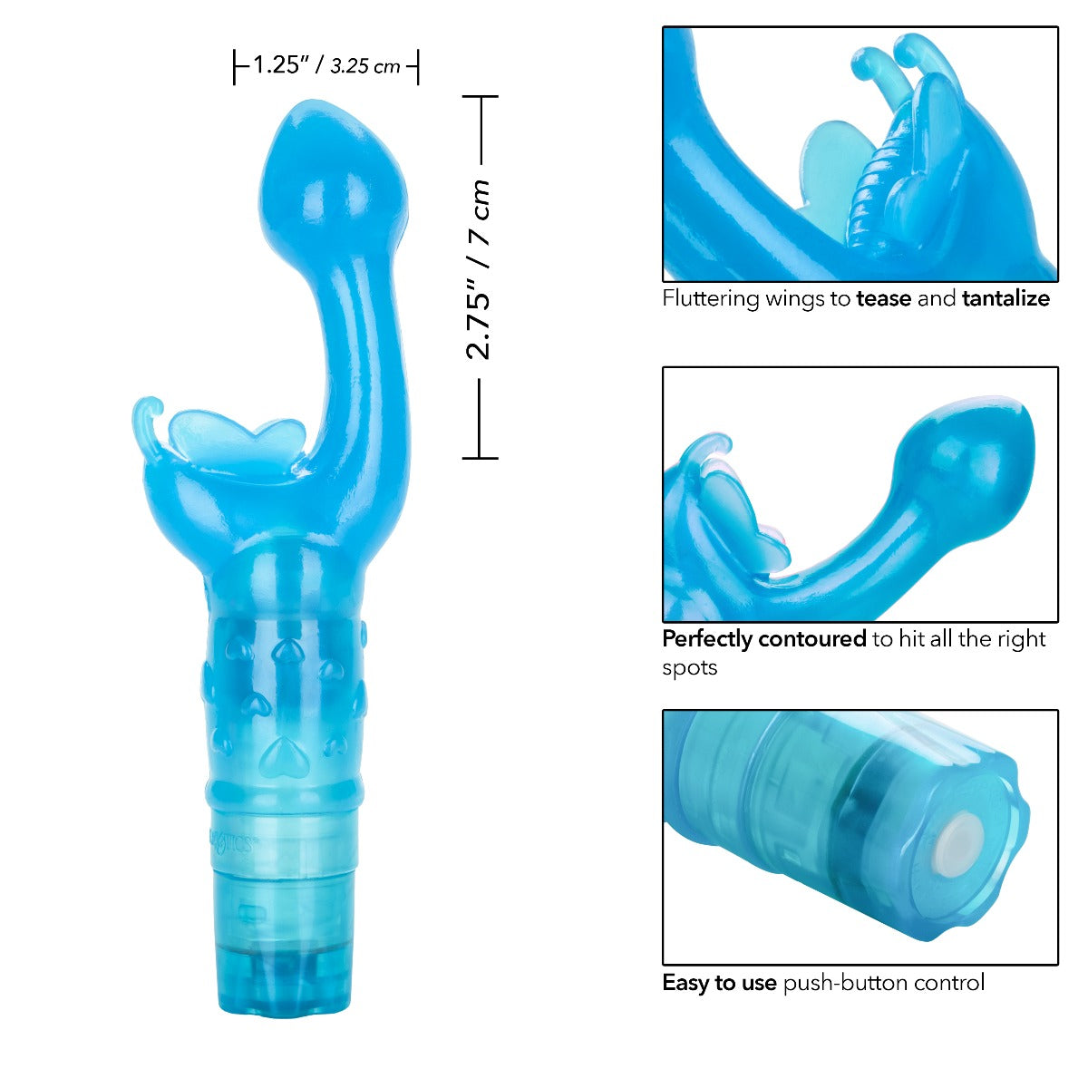 California Exotics Butterfly Kiss® in Blue – additional product view