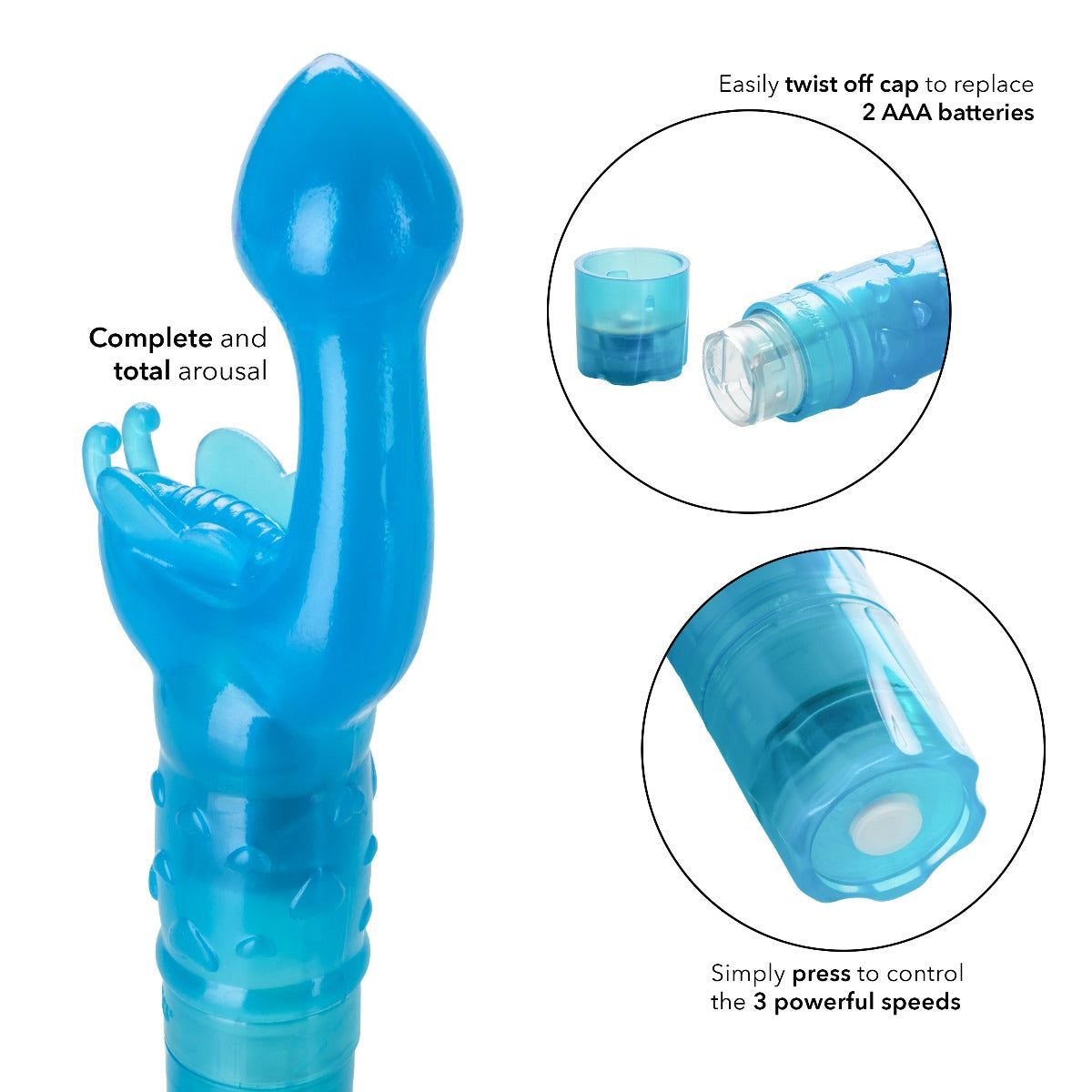 California Exotics Butterfly Kiss® in Blue – additional product view