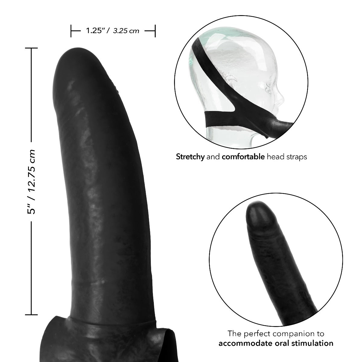 California Exotics Accomodator® Latex Dong in Black – product detail view