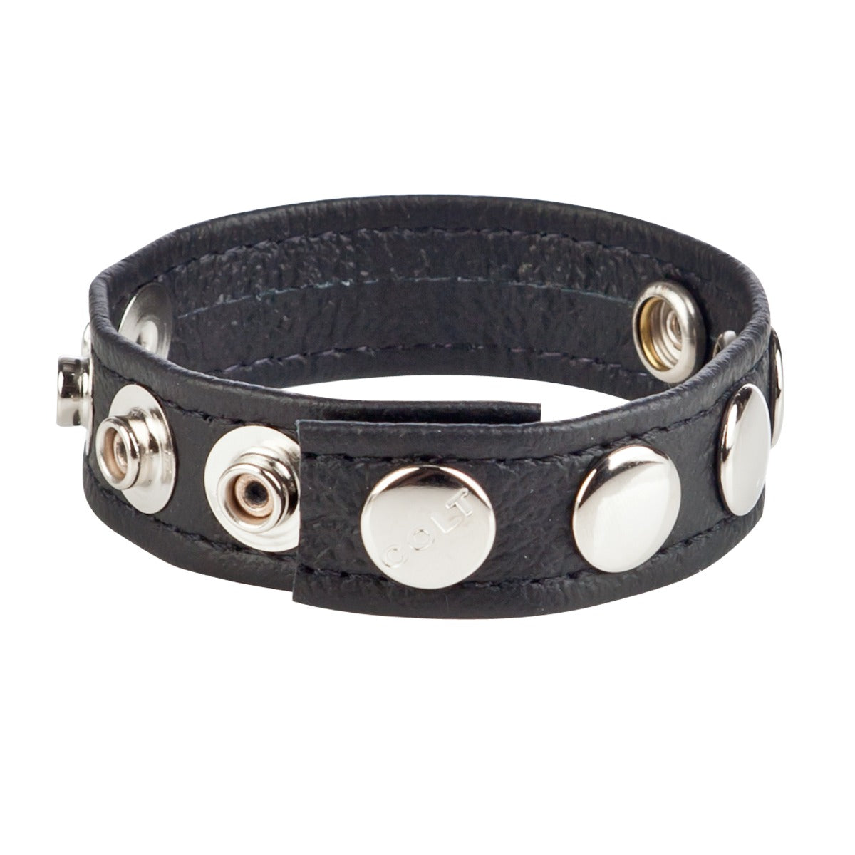 COLT Leather C/B Strap 5-Snap Fastener in Black – alternate product view