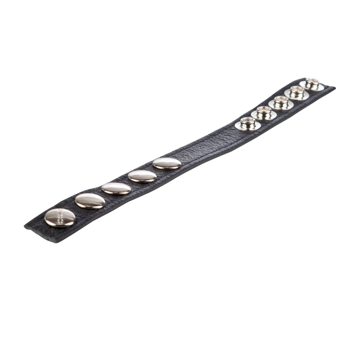 COLT Leather C/B Strap 5-Snap Fastener in Black – product detail view