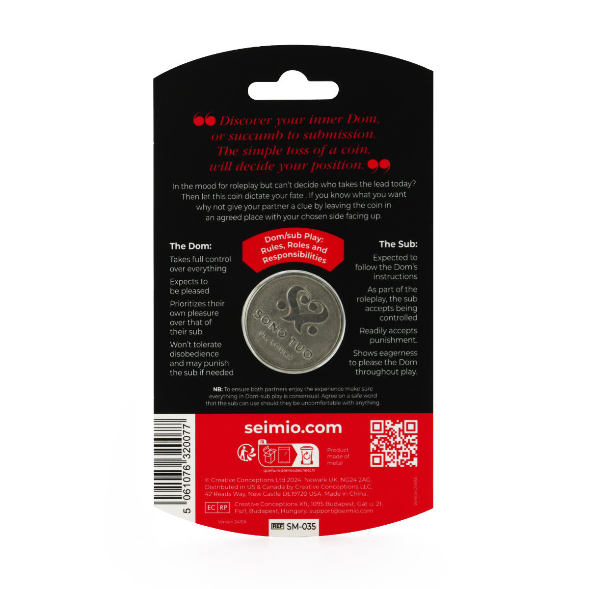 Sei Mio SONO TUO – with retail packaging – rear view