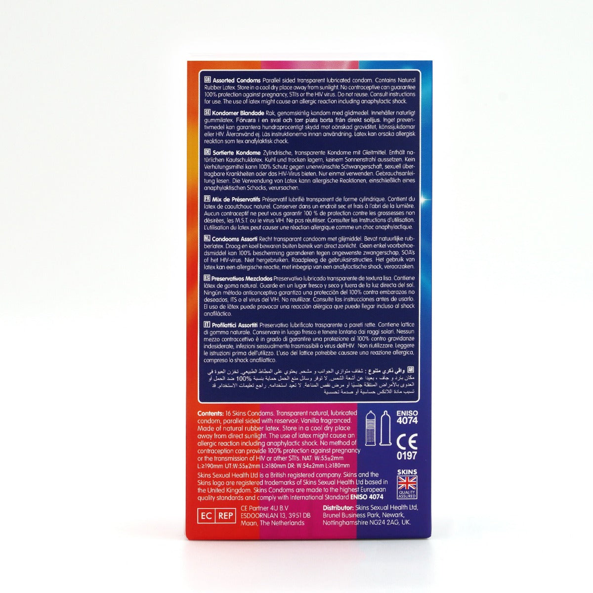 Skins Assorted Premium Condoms - 16 Pack - back view