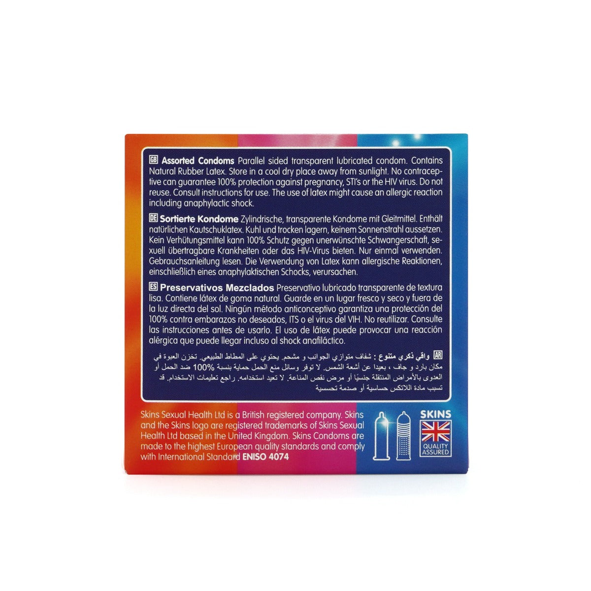 Skins Assorted Premium Condoms - 4 Pack - back view