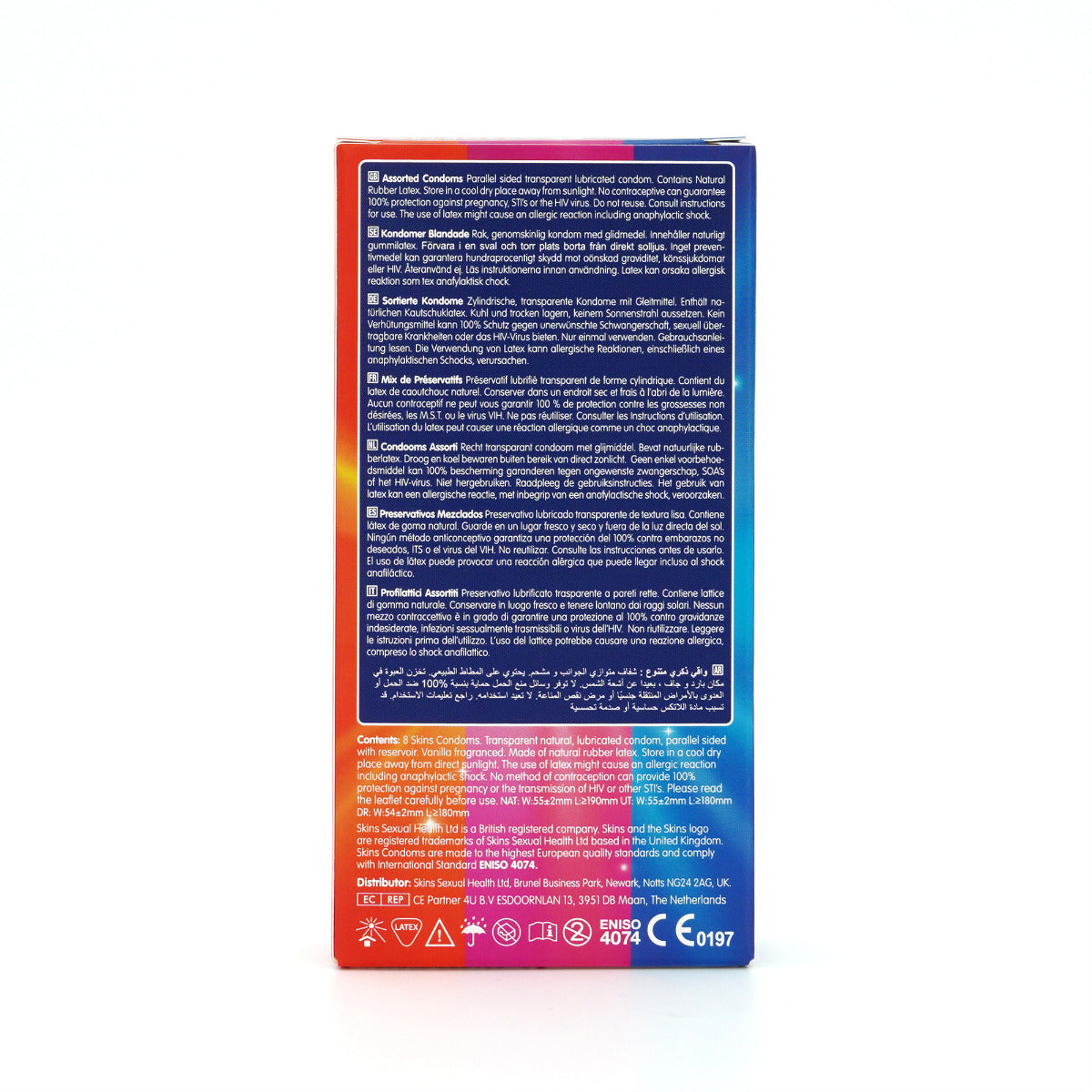 Skins Assorted Premium Condoms - 8 Pack - back view