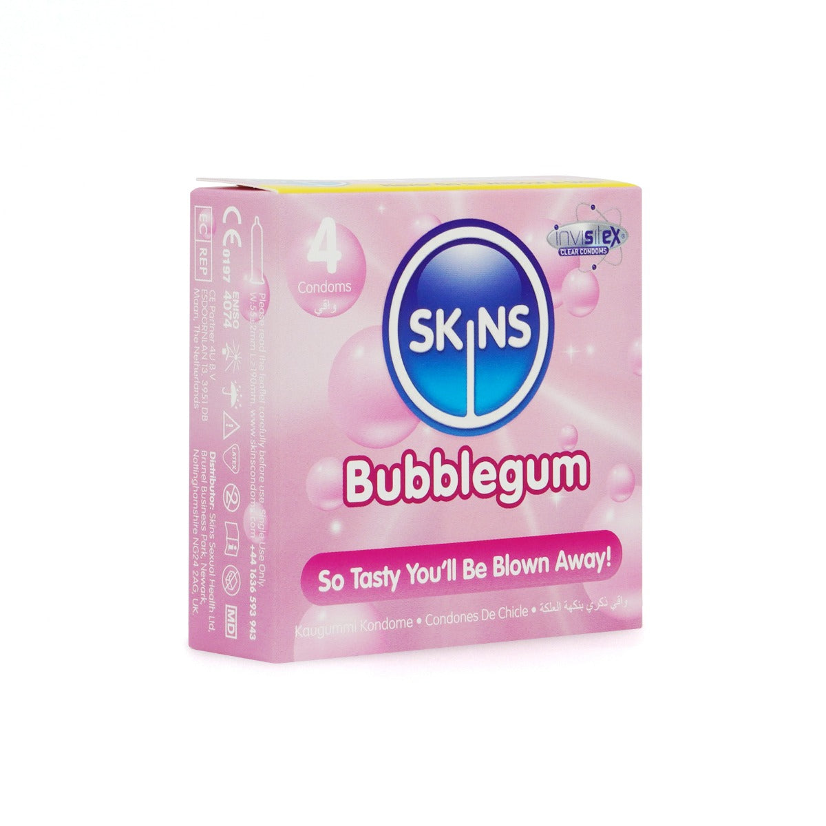 Skins Bubblegum Premium Condoms - 4 Pack - packaging