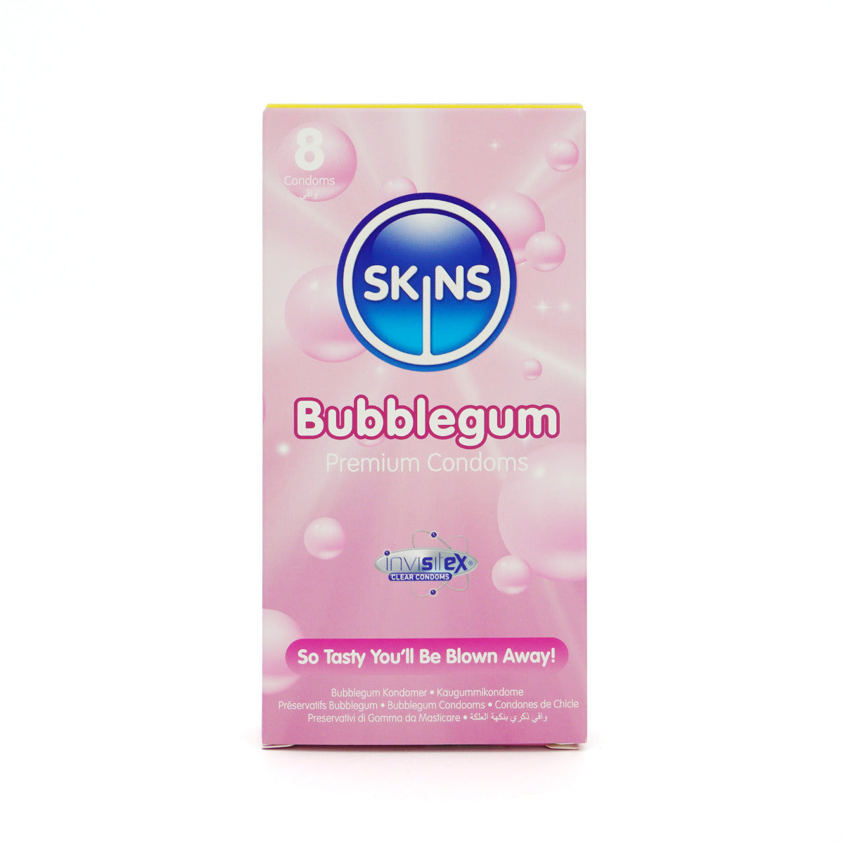 Skins Bubblegum Premium Condoms - 8 Pack - front view