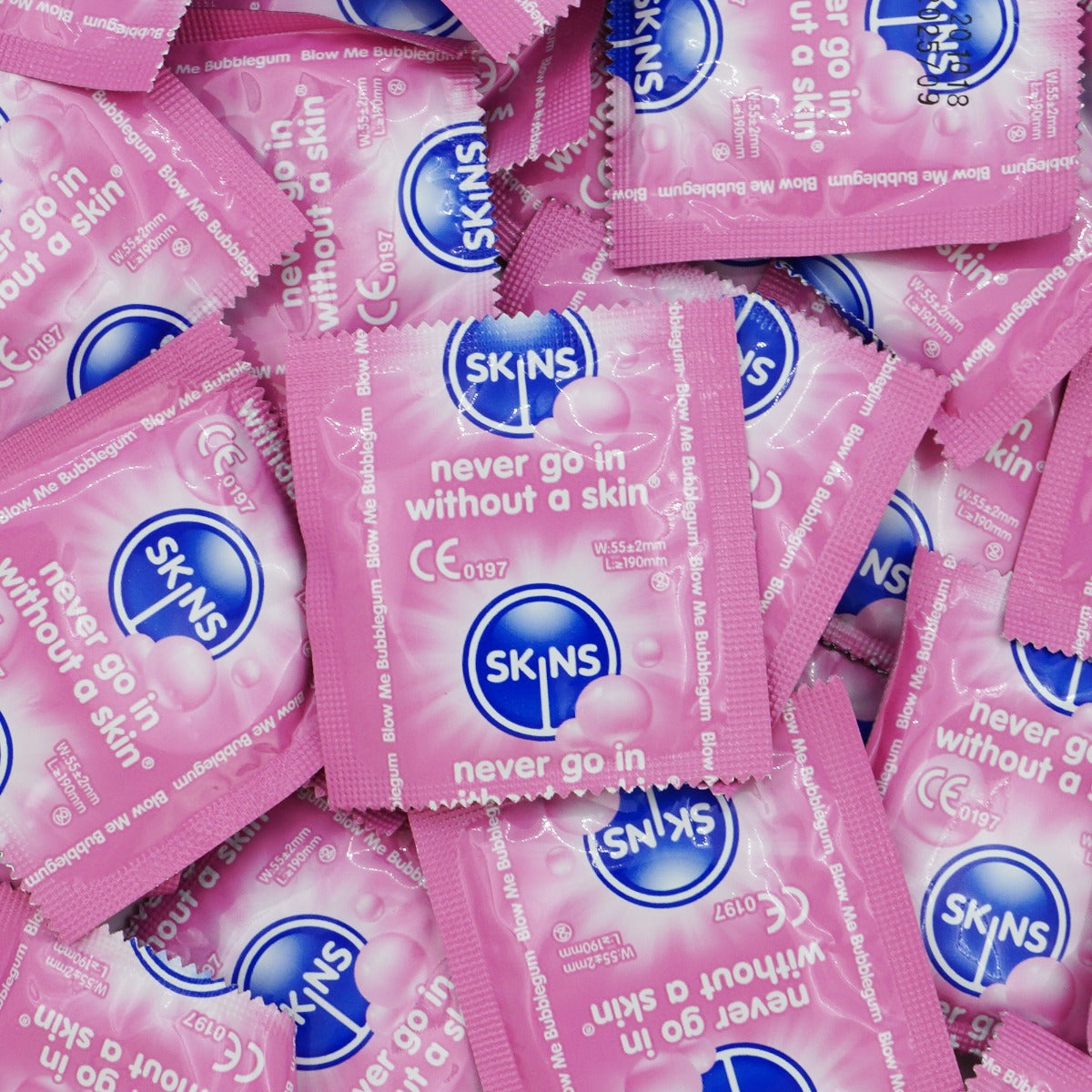 Skins Bubblegum Premium Condoms - 500 Pack - single foil