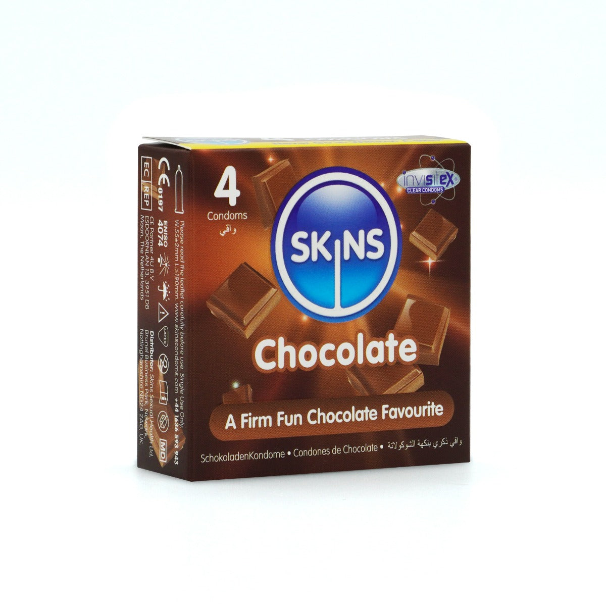 Skins Chocolate Premium Condoms - 4 Pack - packaging