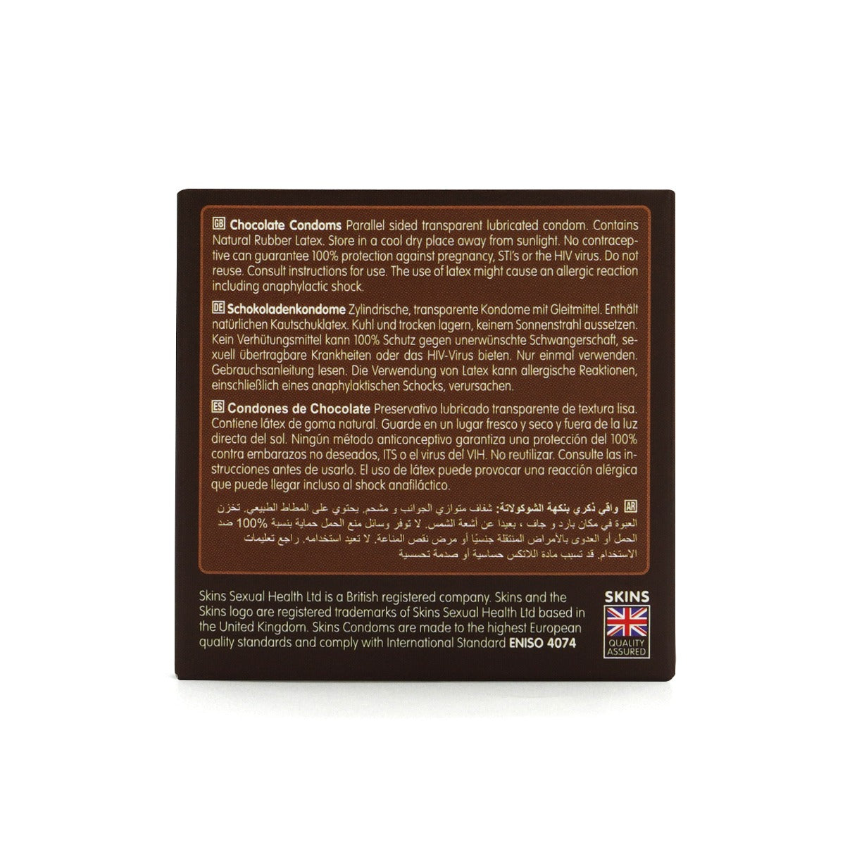 Skins Chocolate Premium Condoms - 4 Pack - back view