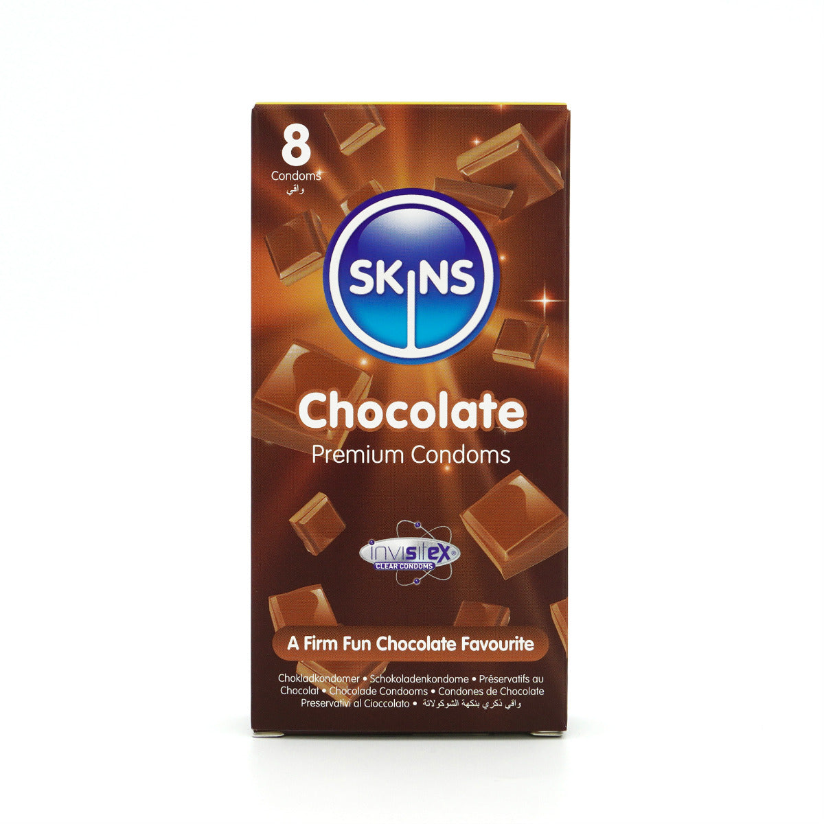 Skins Chocolate Premium Condoms - 8 Pack - front view