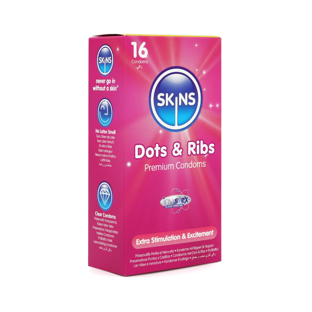 Skins Dots &amp; Ribs Premium Condoms - 16 Pack - packaging