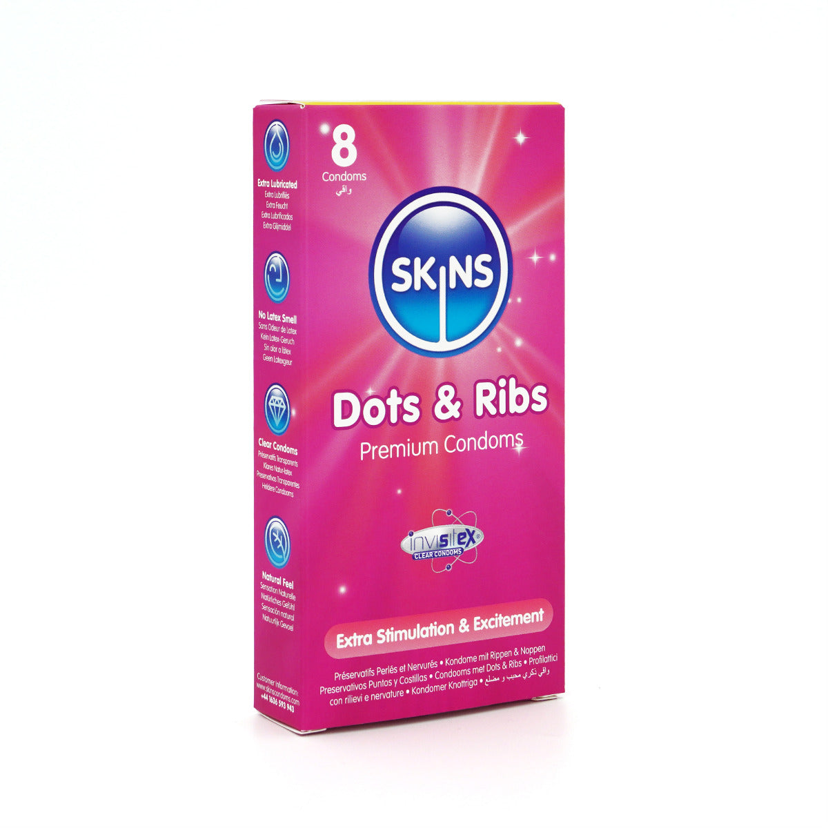 Skins Dots &amp; Ribs Premium Condoms - 8 Pack - packaging